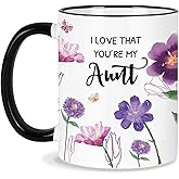 Aunt Gifts Mug 11Oz Aunt Birthday Gifts from Niece Nephew, Auntie Gift Ideas, Christian Positive Energy Inspirational Valentines Day Gift for Aunts, Auntie Coffee Tea Cup Microwave & Dishwasher Safe