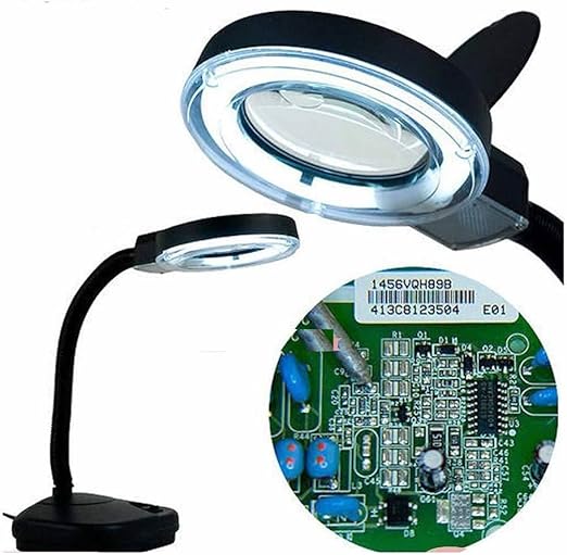 Lampe avec loupe grossissante pour travaux de précision avec lumière