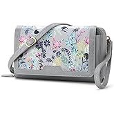 Peacocktion Crossbody Bags for Women RFID Wristlet Wallets Travel Vegan Leather Small Clutch Purses with Phone Pocket Zipper