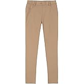 Izod Girls School Uniform Skinny Leg Jegging, Flat Front Style with Faux Button, Functional Back Pockets