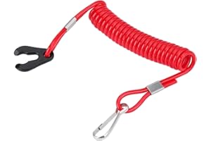 Tiiyee Boat Kill Switch Lanyard, Universal Outboard Engine Stop Switch Safety Connector Cord Key Rope Clip Ignition Emergency