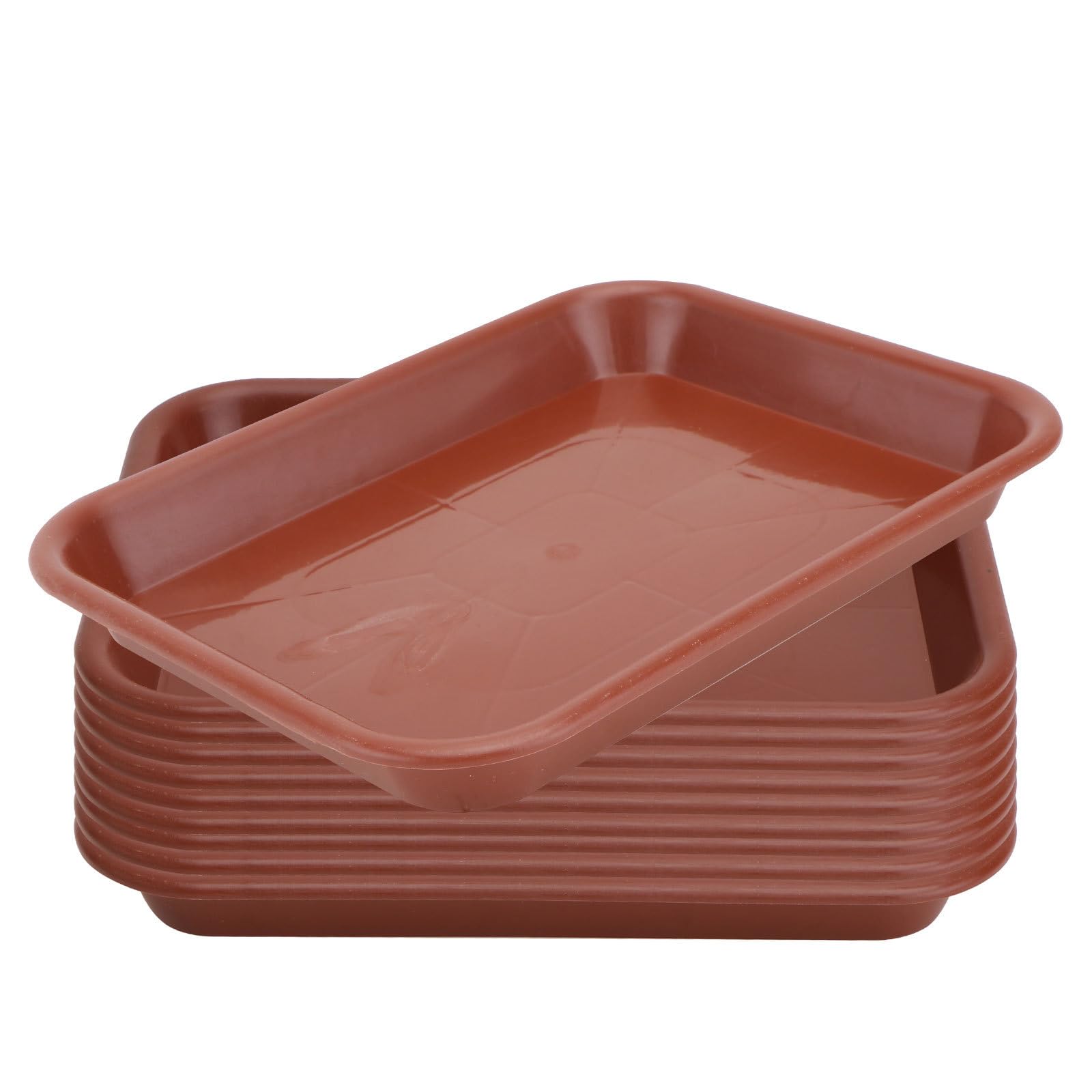 Cabilock 10Pcs Rectangular Plant Pot Trays 7 Inch Plastic Drip Saucers for Indoor Outdoor Flower Pots Garden Windowsill Drip Tray