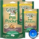 Greenies Pill Pocket Tablet for Dogs (3 Pack) Duck & Pea Flavored Dog Treats (75 Tablets) with Hot Spot Pets Collapsible Travel Bowl