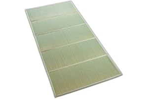 BJDesign Japanese Tatami Mat (Igusa Mattress), Foldable, Rush Grass, Floor Sleeping Japanese Futon Mattress Meditation Yoga Zen (Twin XL)