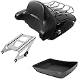 XFMT Chopped Tour Pack Trunk Backrest Two Up Rack Compatible with Harley Touring 2014-2023