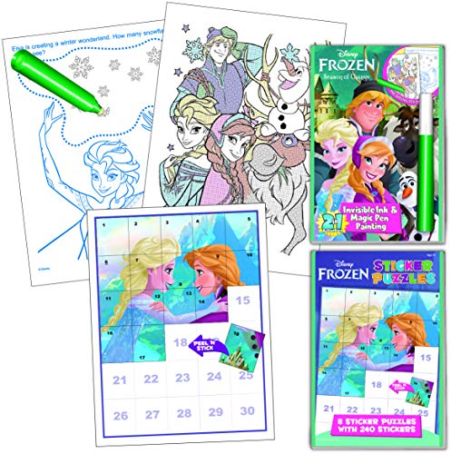 Lee Publications Frozen 2 No Mess Activity 3 Pack for Girls: Sticker Puzzler Pack, Invisible Ink Coloring Book, and Magnetic Paperdoll Dress Up Set - Thumbnail 3