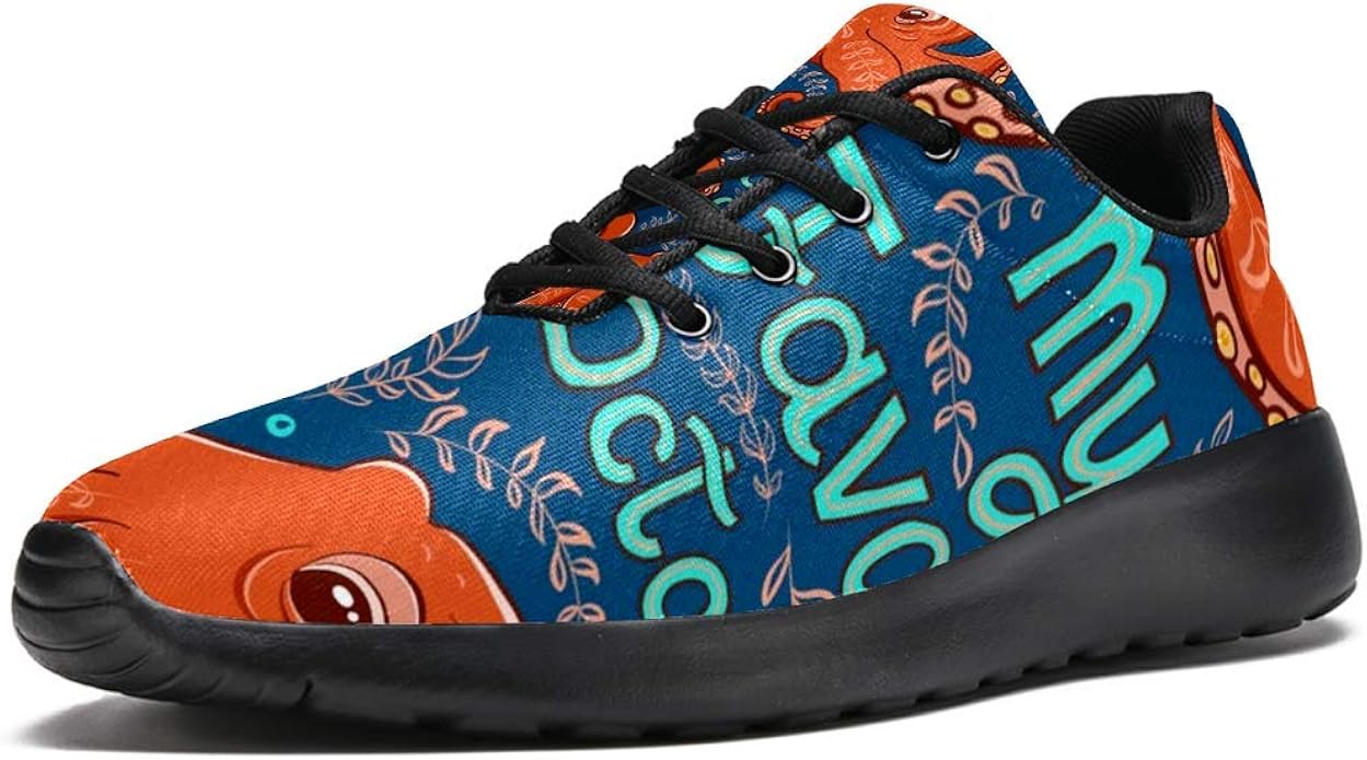 LORVIES Orange Octopus Men’s Sport Shoes