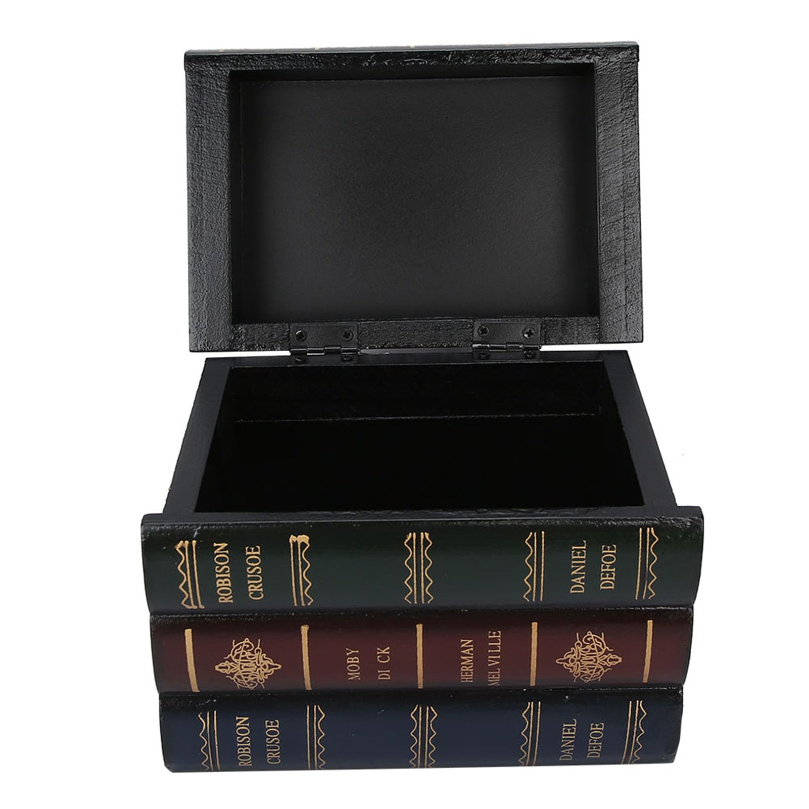 Garosa Antique Style Decorative Book Box, 16.1 x 11 x 13.2 cm, Black, Wood, For Jewelry Storage