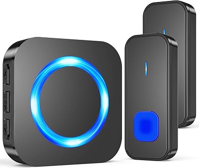 SURFOU Wireless Doorbell 1300ft Long Range 2 Buttons Receiver LED 5 Volume