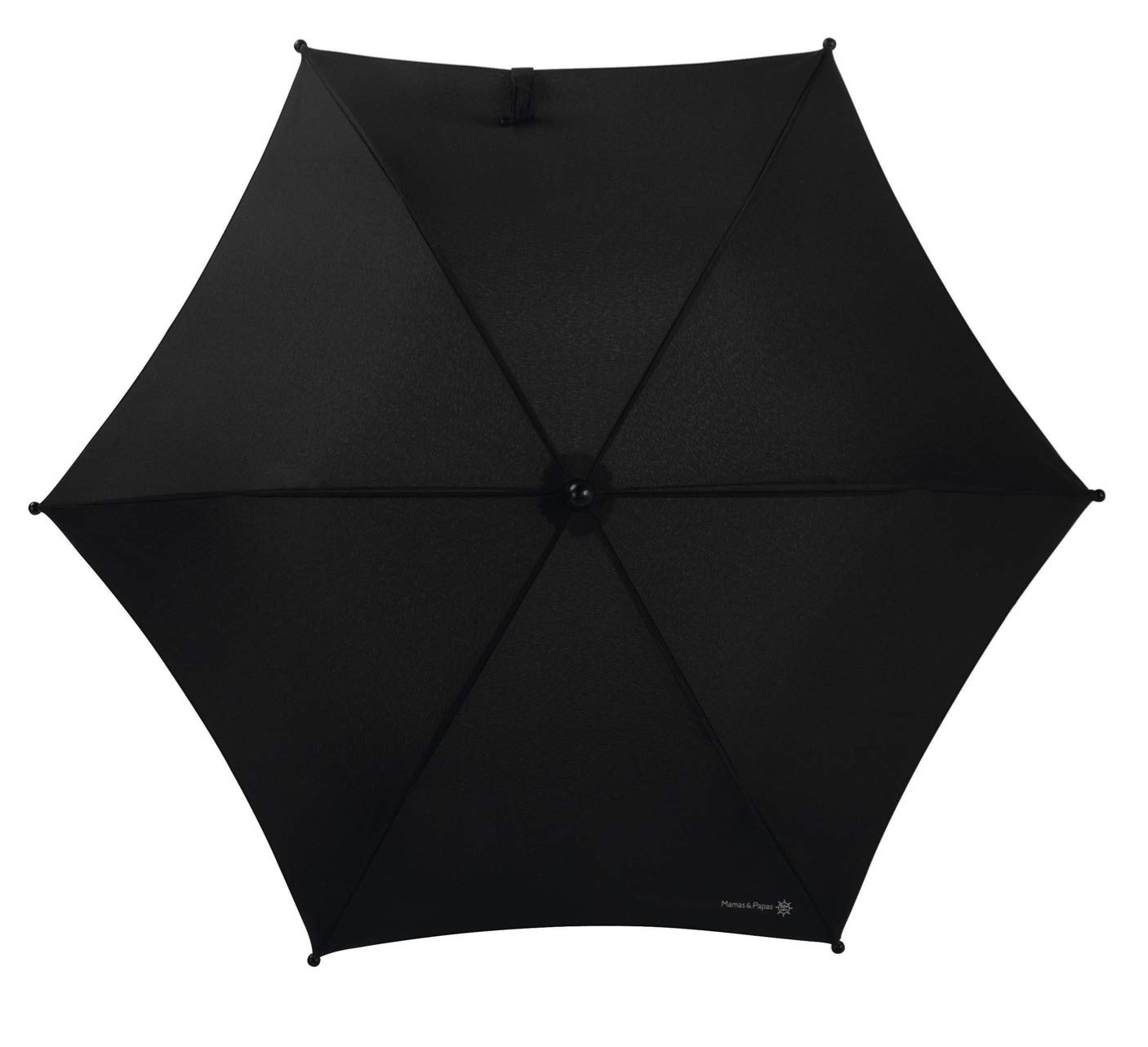 Mamas & Papas Universal Parasol, UPF 50+ Fabric, Easy Fit Clamp and Adjustable, Flexible Arm for Pram/Pushchair/Buggy, Black
