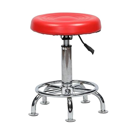 Abasr Red Leatherette Bar Stool/Chair Height Adjustable