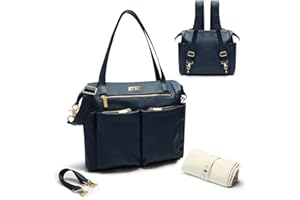 miss fong Diaper Bag Tote Baby Bag Leather Diaper Bag Backpack Large Diaper Tote Bag, Diaper Bag Purse with 11 Diaper Bag Organizer,Changing Pad, Stroller Straps,4 Insulated Pockets