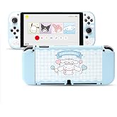 Kuitmor Protective Shell for Switch OLED,Slim Cute Pattern Dockable Cover Case Compatible with Switch OLED,Anti-Scratch and Shock-Absorption Design Cover Skins for Joystick（Cinnamoroll）
