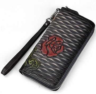 Amazon レディース財布 レディースウォレットプレミアムソフトレザー機能的大容量クラッチバッグジッパーコインポーチカードホルダーパーティー 旅行 仕事用の電話スロット付き Nfghk スポーツ アウトドア