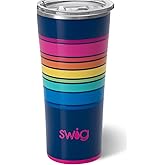 Swig Life 22oz Insulated Tumbler, Travel Coffee Tumbler with Lid, Cup Holder Friendly Travel Coffee Mug, Stainless Steel (Electric Slide)