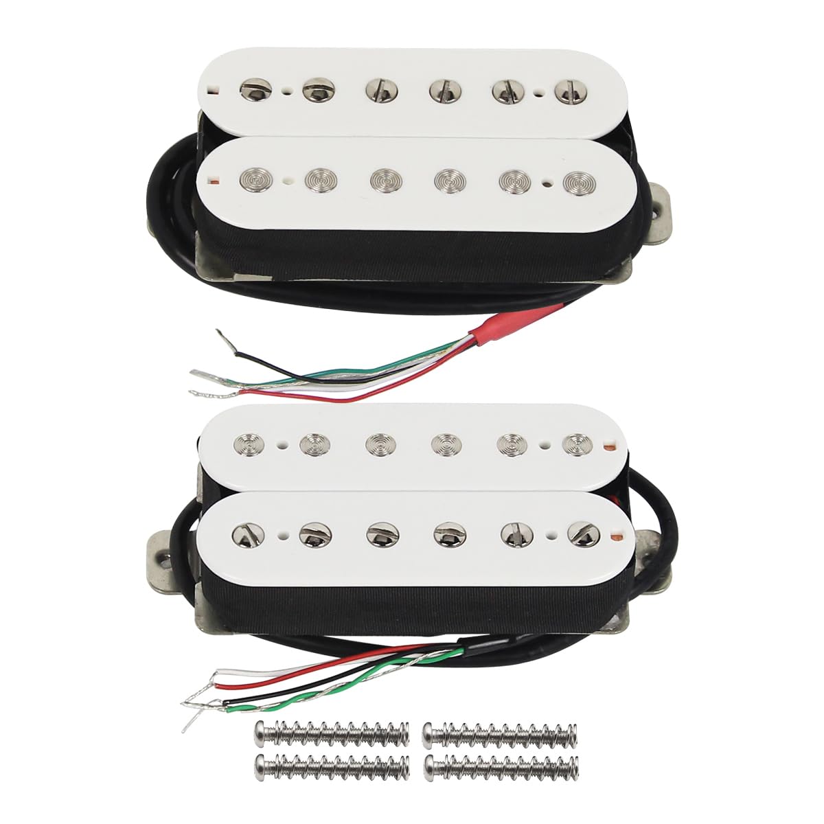 FLEOR High Output Alnico 5 Guitar Pickup Double Coil Humbucker Pickups Neck and Bridge Set White