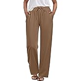 ANRABESS Womens Casual Pants Summer High Waist Drawstring Loose Fit 2026 Beach Lightweight Comfy Lounge Trousers with Pockets