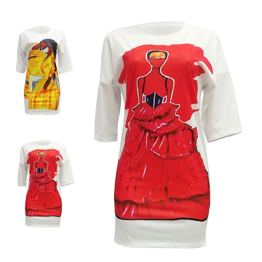 Womens Tshirt Dress Short Sleeve - Simple Loose Fit White Mini Dress