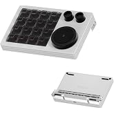 NLOFIN Macro Keypad Programmable Keyboard with Triple Knobs (White) | 16 Keys with Screen,One Handed Gaming Keyboard,TYPE-C Interface,for iOS,Windows,Mechanical Keyboard,Copy Paste Keyboard
