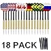 COMSUN 18 Pack Needle Tip Darts Set, with National Flag Flights (6 Styles), 18 Grams Stainless Steel Needle Brass Barrels with 5 Extra Free PVC Dart Rods for Any Dartboard