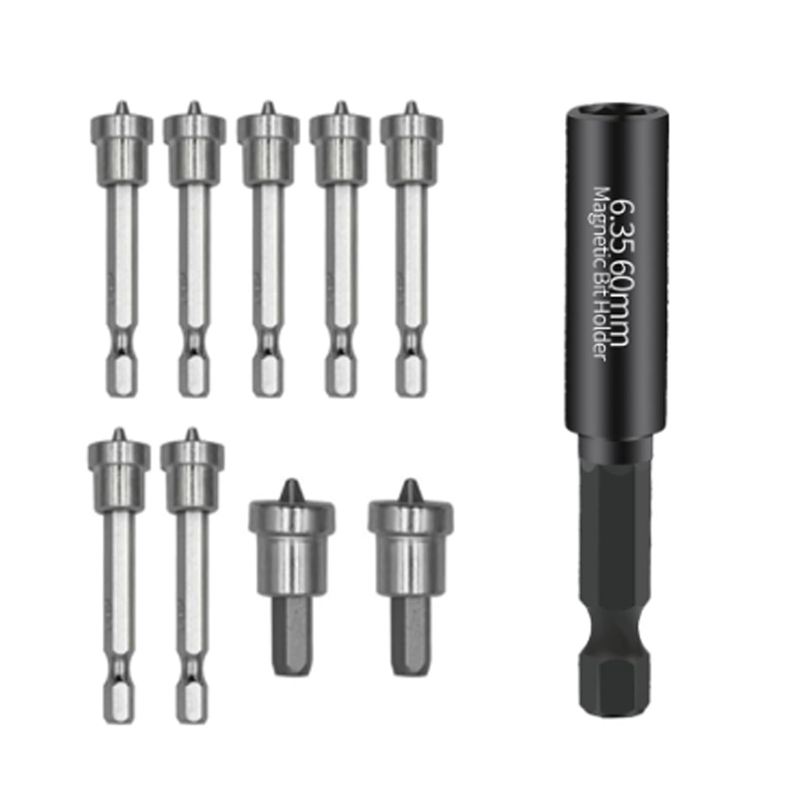 VZU 10PCS Drywall Screw Depth Setter, Plasterboard Hex Shank Positioning Bit Batch Head, Magnetic Connecting Rod for Plasterboard Locating
