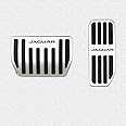Aluminium alloy Gas Accelerator Pedal Covers,Anti-Slip No Drilling Brake Foot Pedal Pads Kit accessories 2 pieces/set(Silver) for Jaguar F-PACE(2017-2020) E-PACE(2018-2020) I-PACE(2019-2020) XE XF