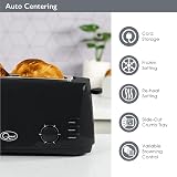 Quest 4 Slice Toaster Black - Extra Wide Slots, 6 Settings, Reheat view 6