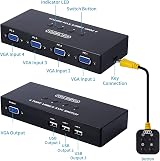 DGODRT 4 Port VGA KVM Switch 4 Computer Share 1 Monitor 3 USB Devices 1920x1440 view 2