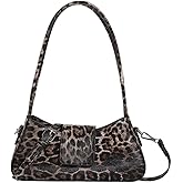 Leopard Print Purses and Handbags Cheetah Print Hobo Shoulder Bag Y2k Leopard Crescent Tote Bag Cheetah Clutch Purse