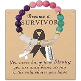 Gzrlyf Thyroid Cancer Awareness Bracelet Thyroid Cancer Survivor Gift Warrior Support Jewelry
