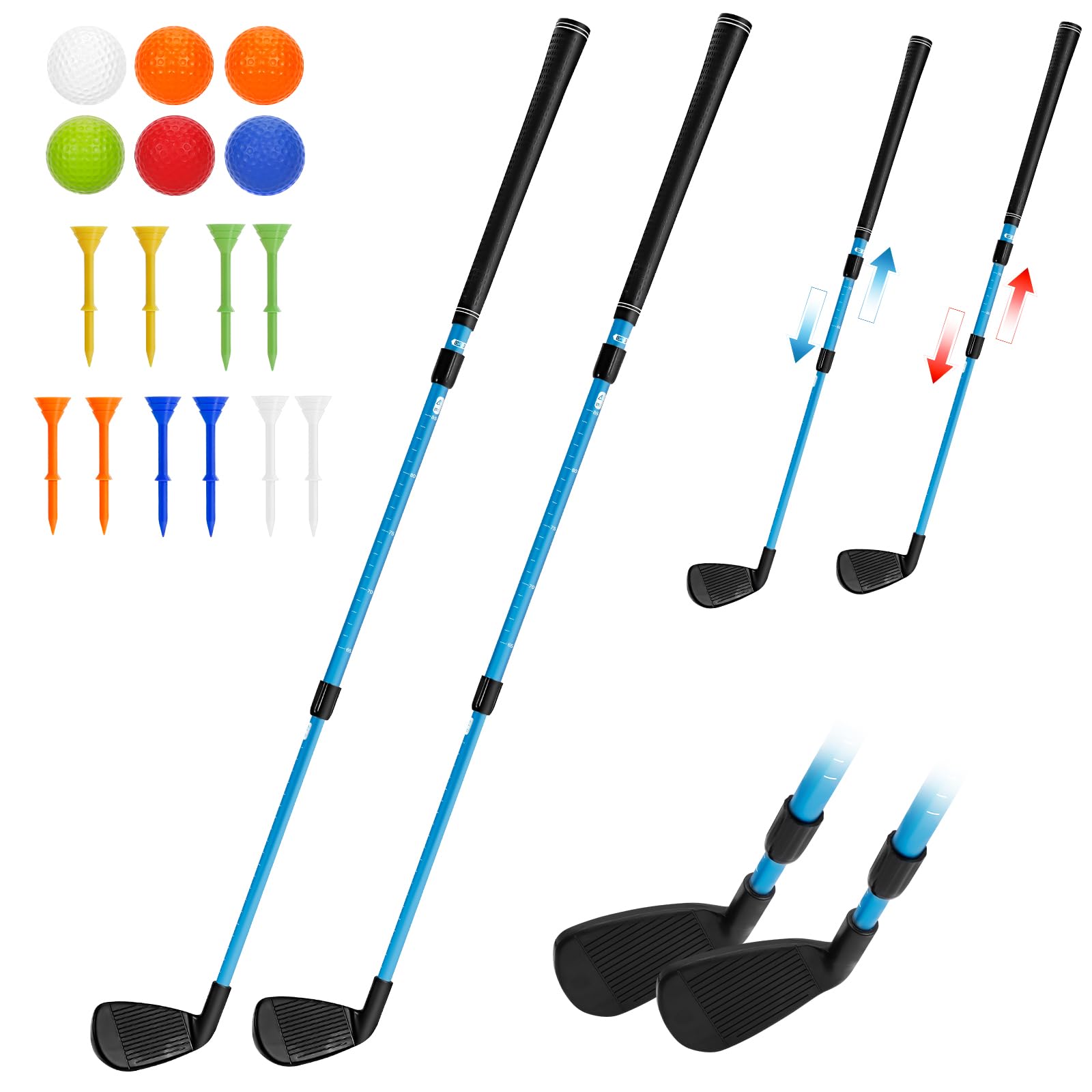 Photo 1 of CWLAKON Golf Club Length Adjustable for Backyard Golf Game, Yard Golf Games Club for Toddlers Junior Adults Family, Plastic Golf Club for Indoor Outdoor Golf Training Chipping Games, 2 Pack