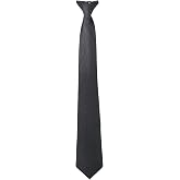 Aster Men's Clip on Ties Pre Tied Neckties Black Clip-on Tie Skinny Neck Tie for Wedding Office Graduation School Uniforms