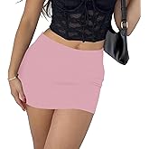 Lomon Y2k Mini Skirts for Women with Shorts Underneath Bodycon Skorts Sexy Club Date Night Outfits Trendy 2026 Streetwear