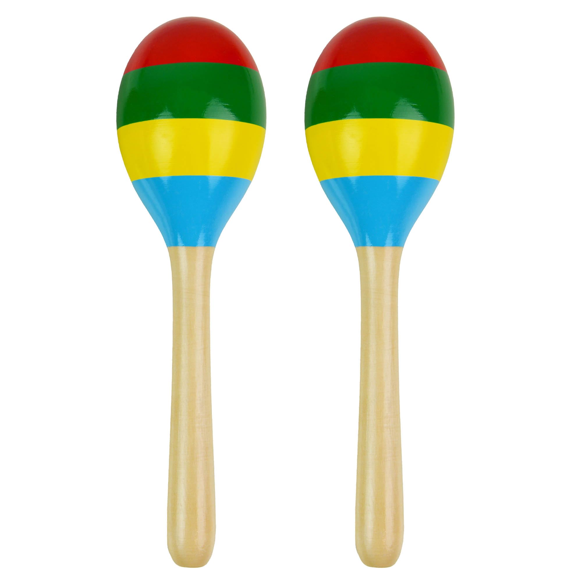 A-Star Wooden Multi Coloured Maracas - Pair - 22 cm Shaker, Educational Rhythm Instrument for Children