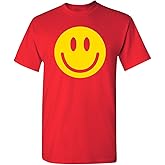 Smile Face Emoticons Happy Face Mens Graphic Hippie 70s Funny T Shirt
