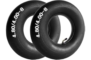 HROMRA 4.80/4.00-8 Heavy Duty Inner Tube, with Bent Valve, for Wheelbarrows, Mowers and More [Thickened] (2 Pack)
