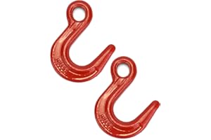 QWORK Alloy Steel Large Opening Lifting Hook, 2 Pack 4400 lbs Strong Load-Bearing Crane Hoist Hook Easy to Install The Sling for Construction Engineering, Factory Hoisting, Harbor Hoist, 2Ton