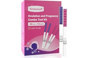 Amazewell Ovulation Test Strips and Pregnancy Test Strips Kit, Ovulation Strips Fertility Test for Women, 30 LH Test + 10 HCG Test, Ovulation Predictor Kit for Home