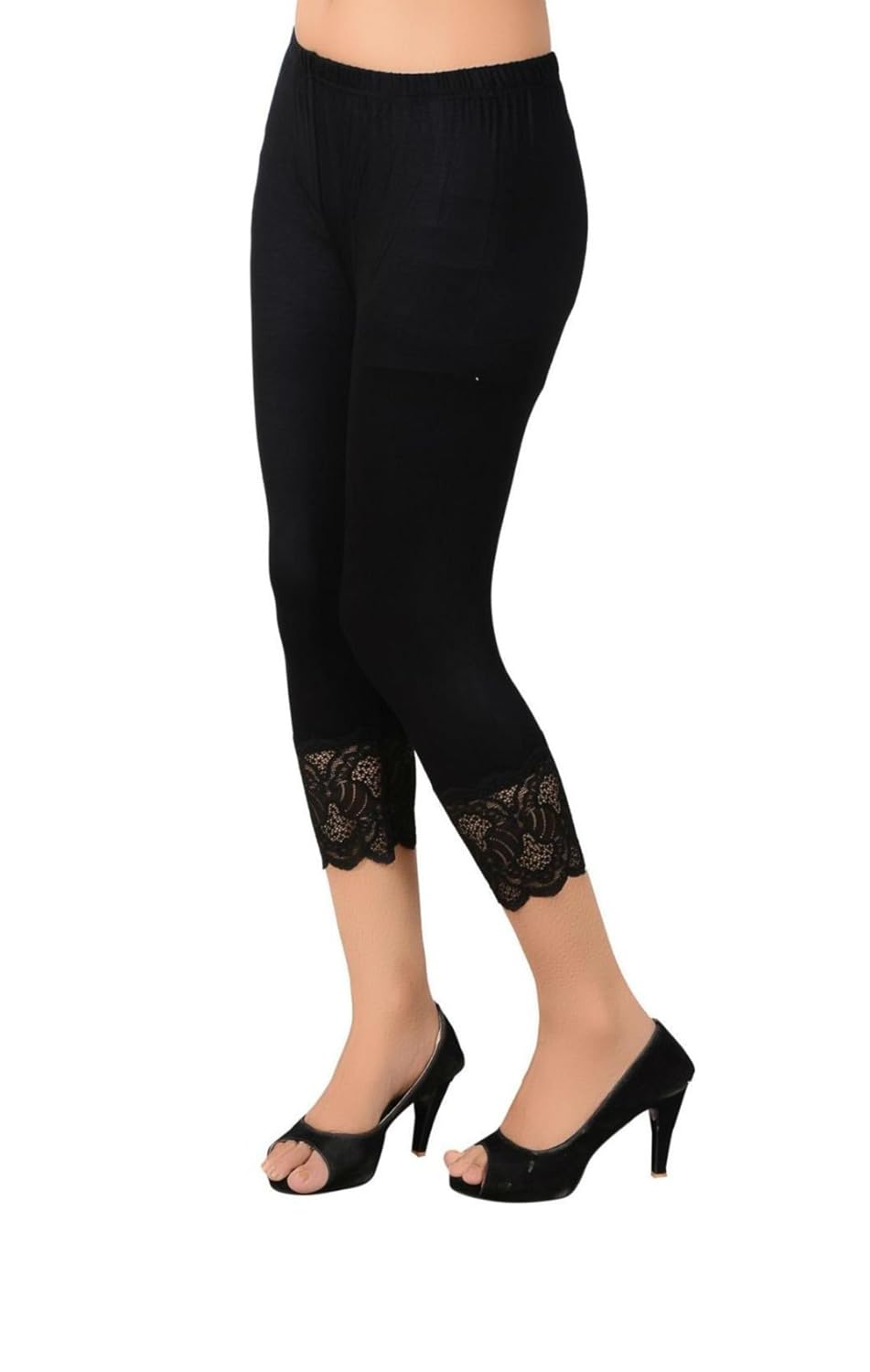 you forever black solid viscose short leggings