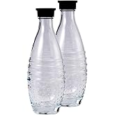 Glass Carbonating Bottle fits SodaStream Aqua Fizz, Crystal, and Penguin Sparkling Water Machines, Not for Plastic Bottle Machines, 2-Pack