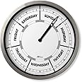 DayClocks Day of The Week Wall Clock with Aluminum Frame – Calendar Day Clock – Ideal Retirement Gift for Men & Women – 10"