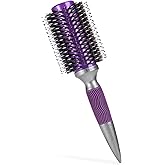 BRUSHZOO Round Brush for Blow Out, Boar Bristle Round Brush for Women Add Shine Volume, Hairbrush for Women Blow Drying Styling