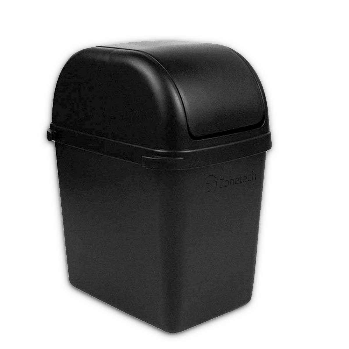 Zone Tech Portable Mini Car Garbage Trash Litter Wastebasket Can Latch