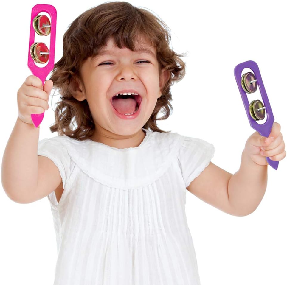 ArtCreativity Cymbals for Kids - Pack of 12 - Handheld Music Toys, Colorful Rattle Musical Instruments for Children, Fun Party Noisemakers, Party Favors and Goodie Bag Fillers for Boys and Girls: Toys & Games