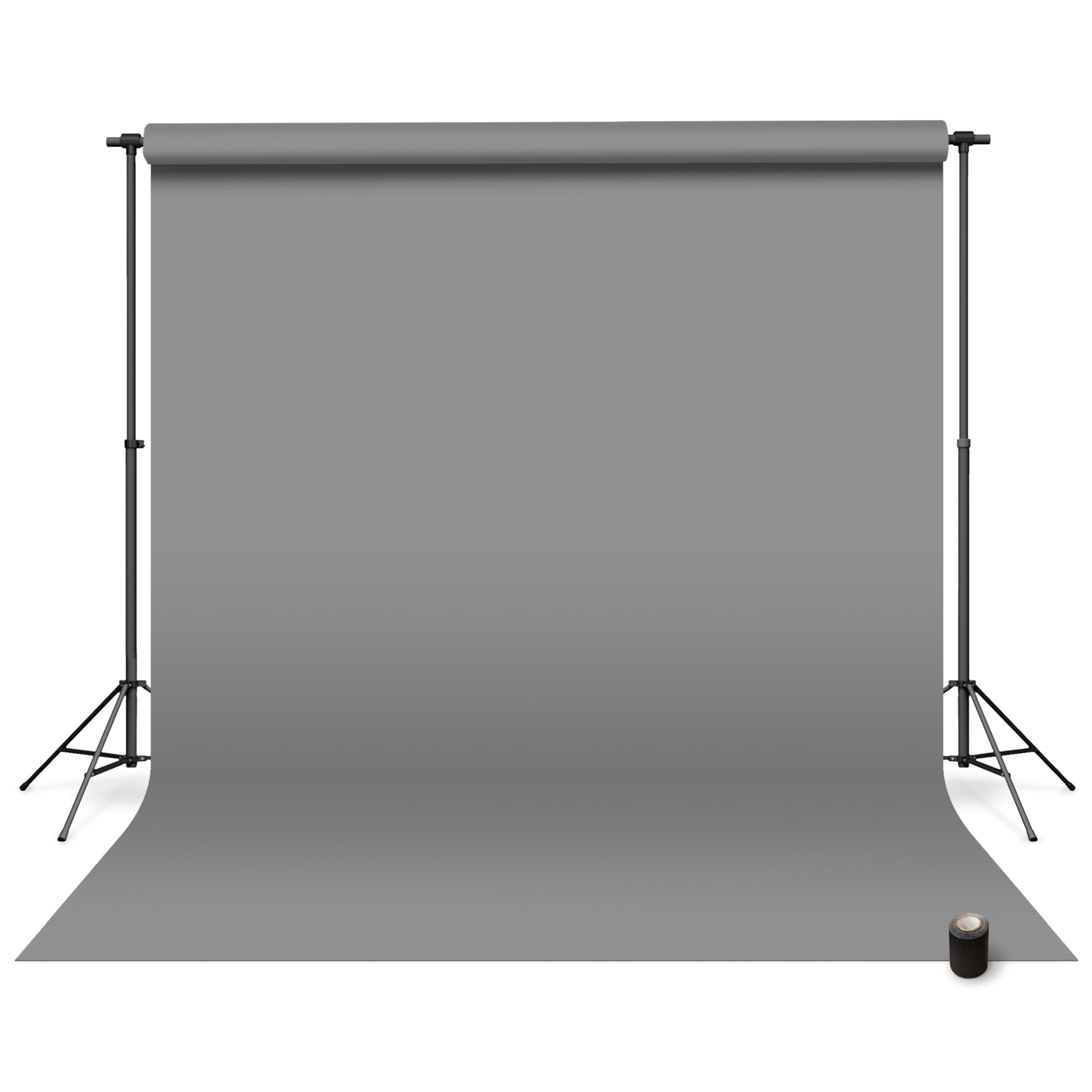 Photo 1 of Denny Mfg - Seamless Paper Backdrop for Photoshoot with Free Gaffer Tape – Medium Gray Photography Paper Roll Background with Matte Finish for Studio, Video & Content Creation – (107 in x 36 ft)