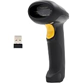 TEEMI TMCT-07 Wireless 1D Laser Barcode Scanner with USB Receiver | 2.4G Wireless, USB Plug &amp; Play, Rechargeable Battery, Windows Mac Linux Compatible, No Stand
