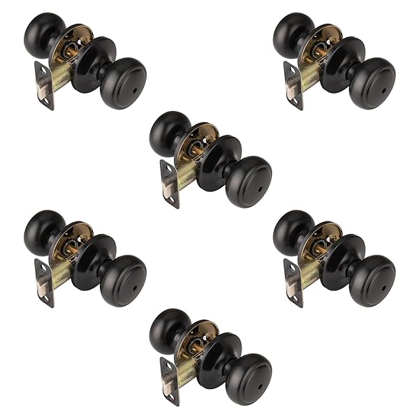 NCSEN 6-PACK MATTE BLACK DOOR KNOBS,INTERIOR DOOR KNOB...