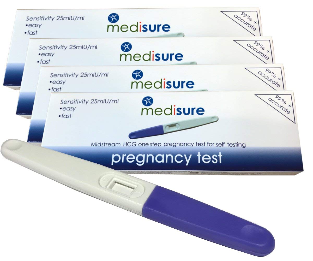 Accurate Pregnancy Test Fast Easy To Read 99% Accurate By Medisure (PACK OF 4)