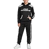 Pro Athlete Boys Sweatsuit Set - 2 Piece Soft Fleece Athletic Pullover Graphic Hoodies and Boys Joggers Sweatpants
