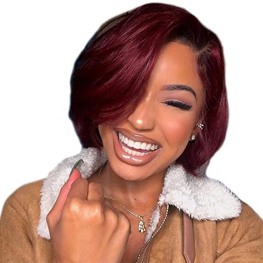 Glueless Brazilian Human Hair Wigs Short Bob Wave Lace